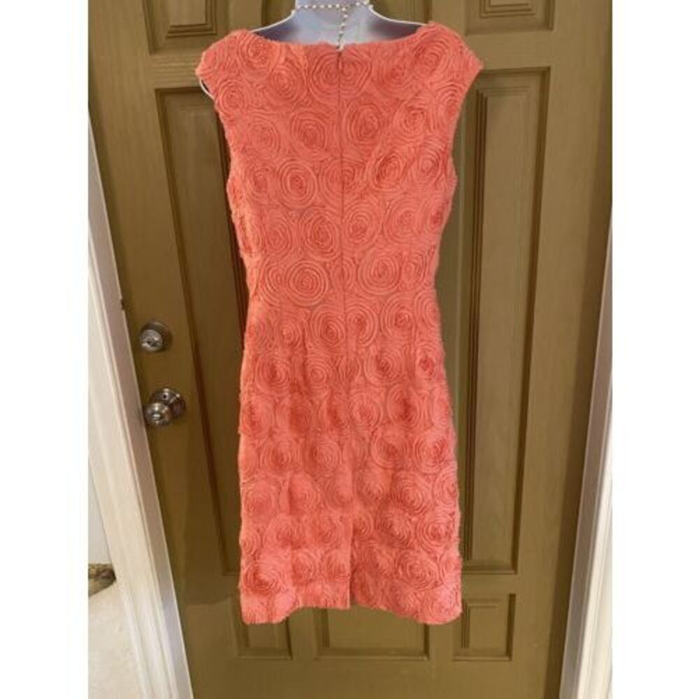 Adrianna Papell Pink Lifted Rose Sleeveless Dress BEAUTIFUL SIZE 4 - Picture 6 of 11